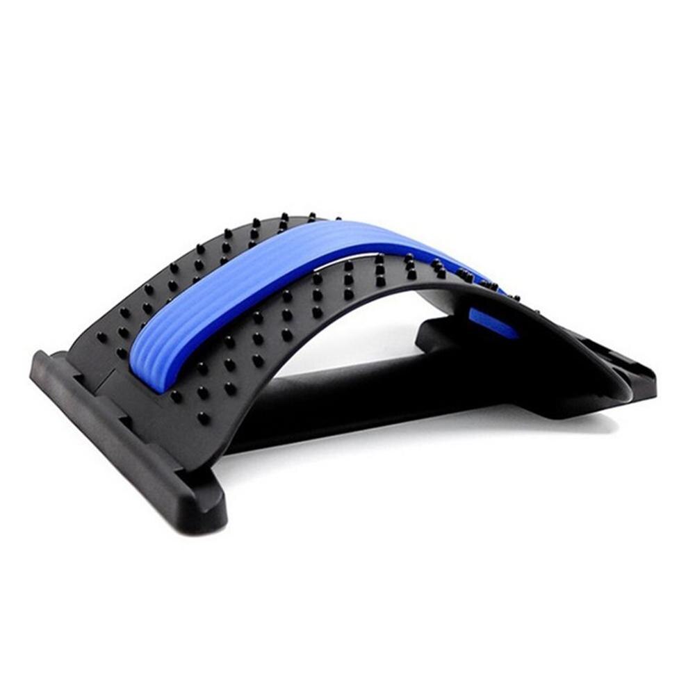 Back Massage Stretcher Magic Fitness Back Posture Corrector Lumbar Traction Spine Posture Back Pain Cushion: BLUE BLACK