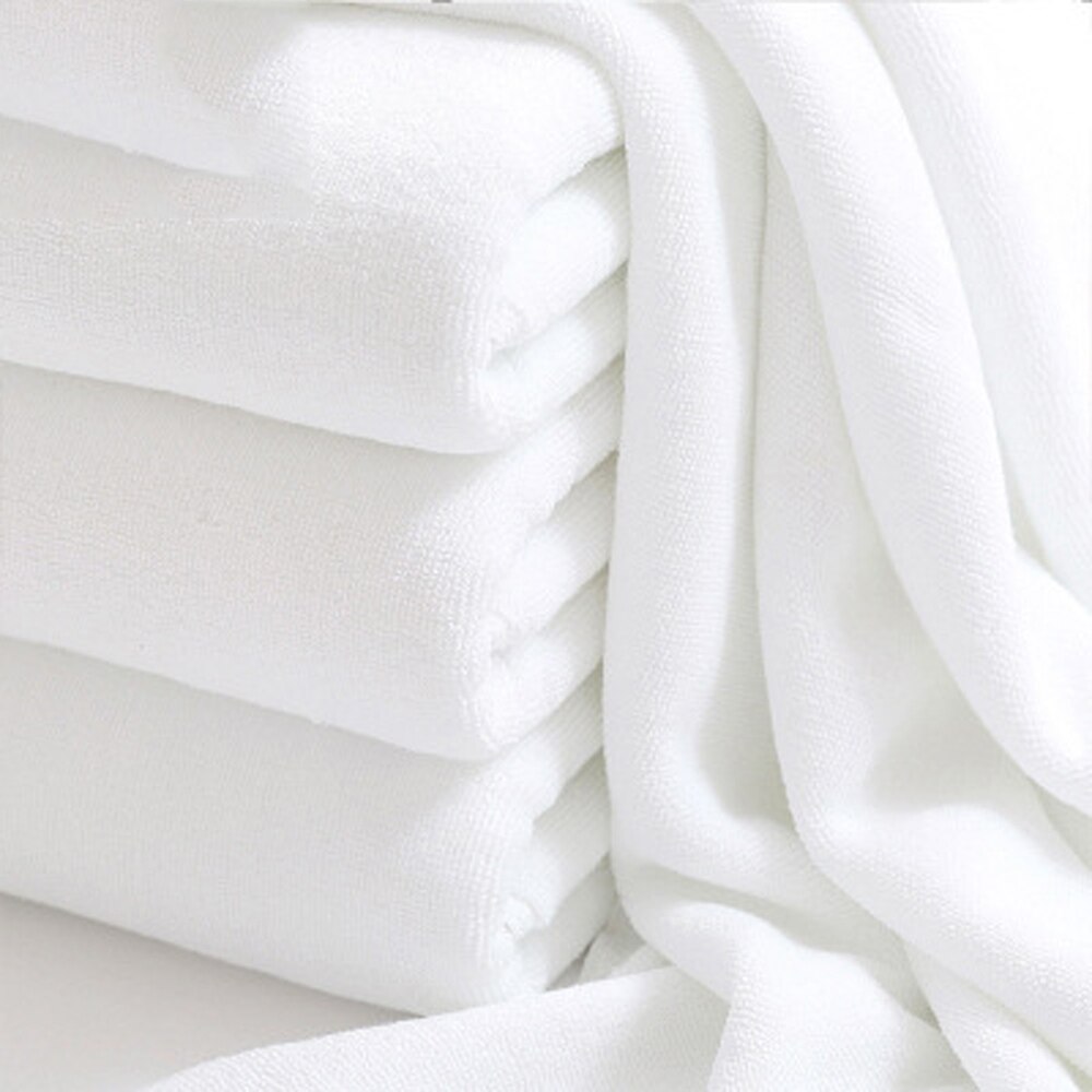 Premium 100 % Cotton White Bath Towel 70140cm Lightweight High Absorbency - Multipurpose Quick Drying Pool Gym White Towel Set