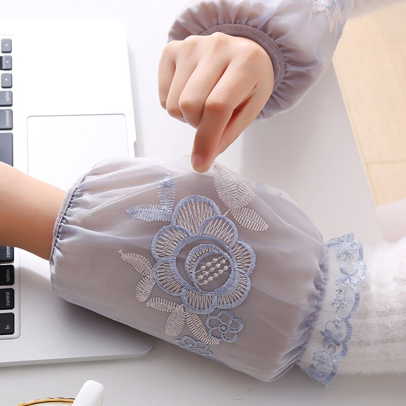 Double-Layer Embroidery Sleeve Female Office Short Sleeve Student Clothes Anti-Fouling Multi-Functional OversleeveLC495