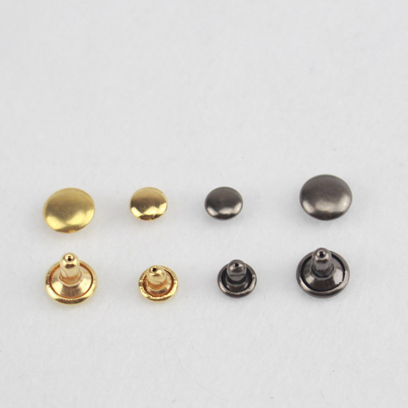 120 Sets Leather Craft Repair Double Cap Rivets Tubular Metal Studs Fixing Tools 669