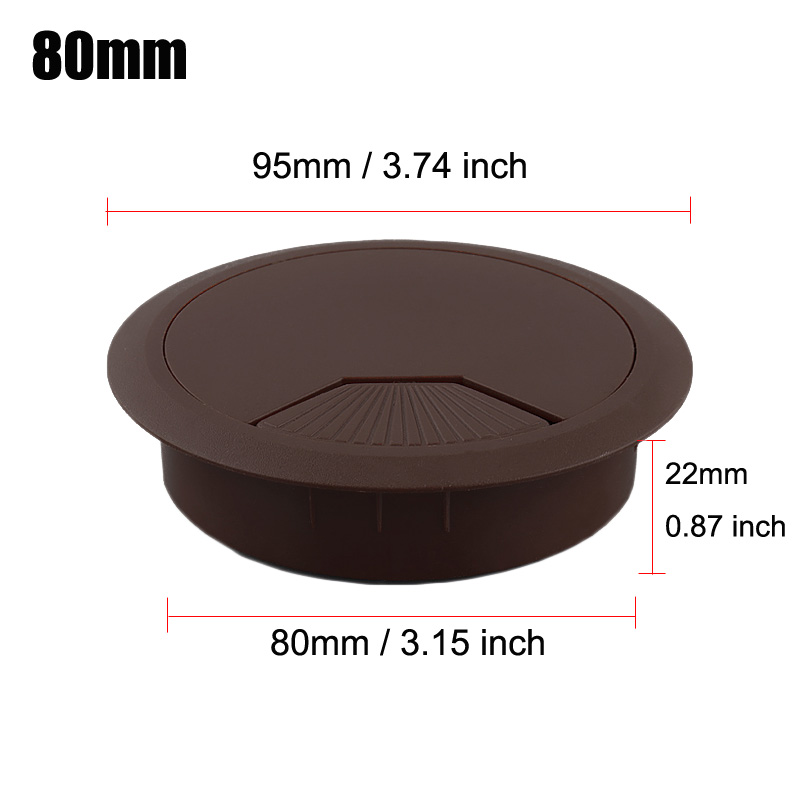 35/50/60/80mm PC Computer Desk ABS Plastic Grommet Table Cable Tidy Wire Hole Cover: army green