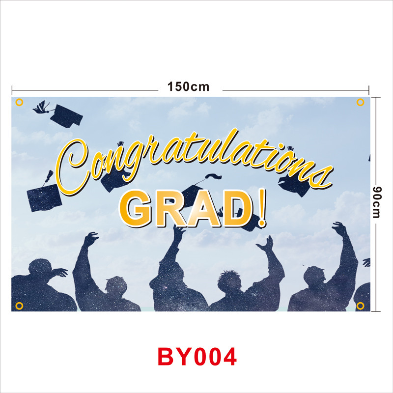 Party Photo Booth Props Congrats Grad Sign Banner Graduation Party Wall Banner Photo Booth Accessories: BY004