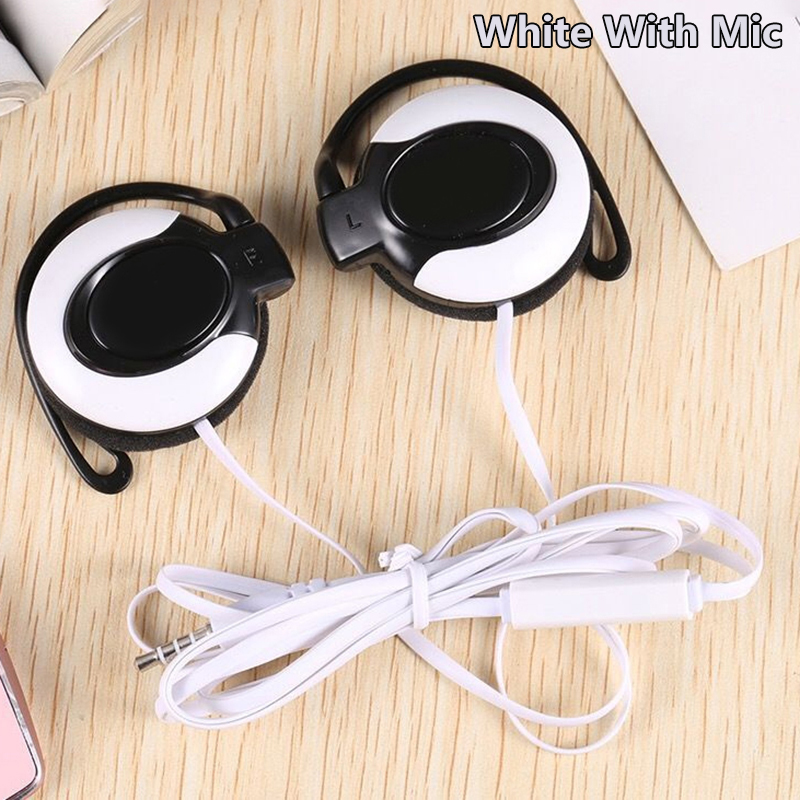 Wired Headphones Stereo 3.5MM Ear Hook Music Game Earphone With Mic For Mobile Phone PC Laptop Mp3 Mp4 Wired Headset: green