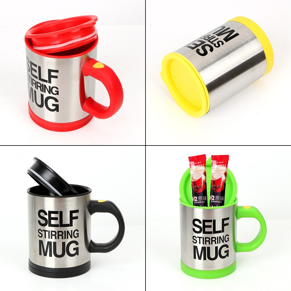 400ml automatische zelfroerende mok elektrische luie dubbel geïsoleerde slimme beker roestvrijstalen thermische beker koffiemelkmengbeker