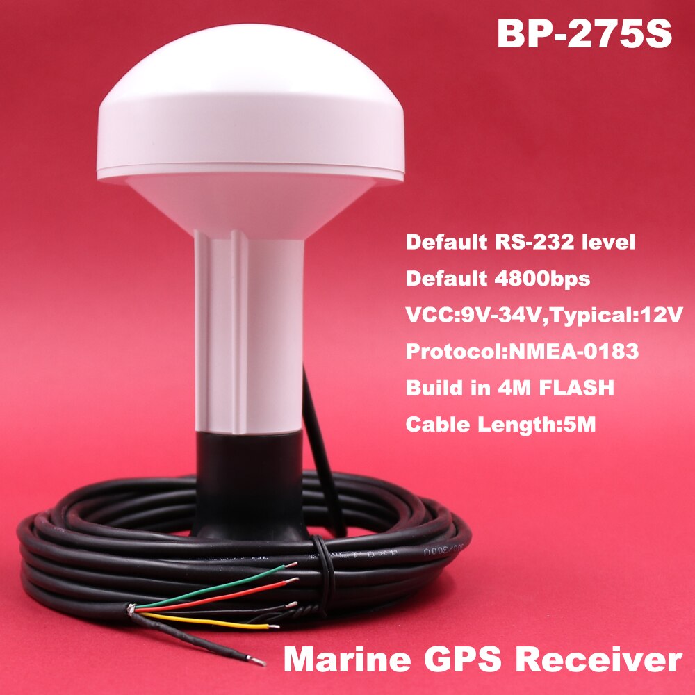 Boot GPS Antenne module Marine GPS Ontvanger Antenne, VCC 12 V, 4800bps, RS232, 4 M Flash DIY Connector met schroef buis, BP-275S