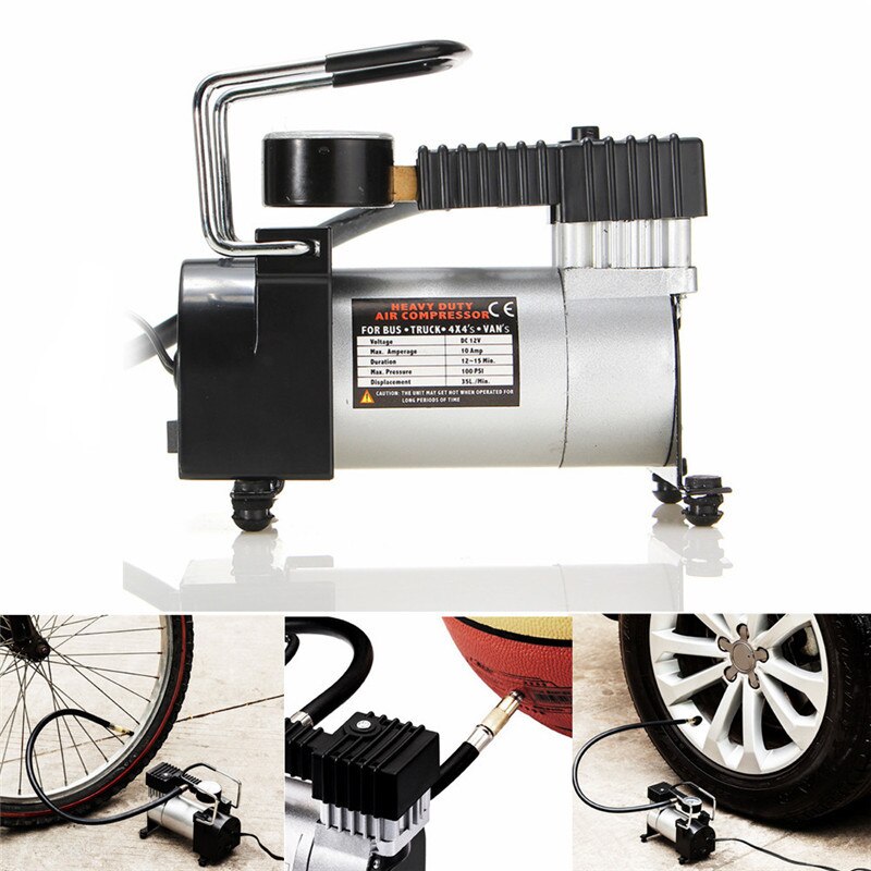 12V Car Inflatable Pump Tire Inflator Air Compressor for Car Bicycle Ball Rubber Dinghy Motorcycle Boat