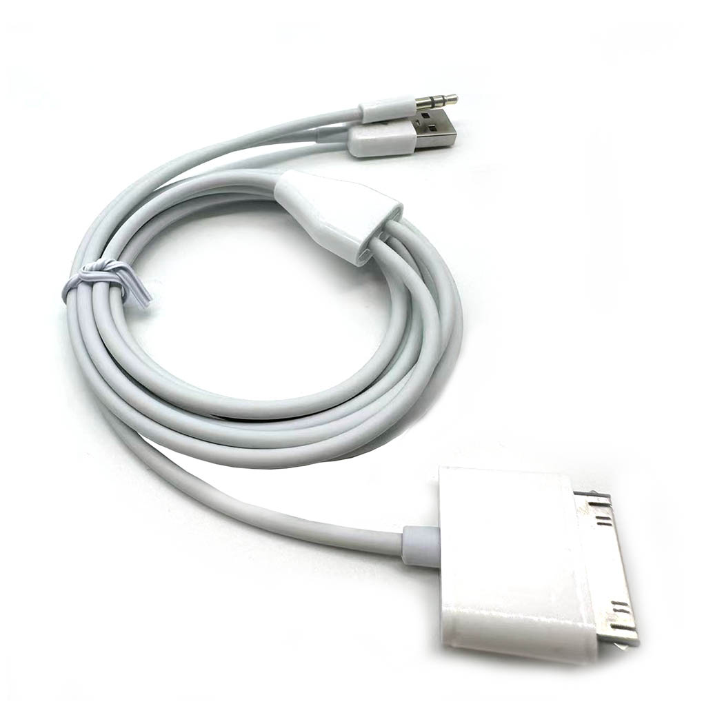 30Pin auf 3,5mm Auto AUX Audio USB Ladekabel 1,5m für iPhone 4/4S iPod Nano/Touch iPad 2/3: Armee Grün