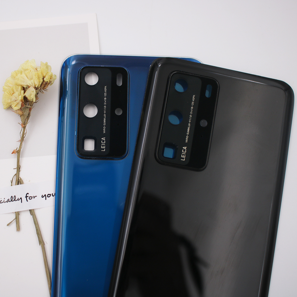 Huawei P40 P 40 Pro Battery Cover Back Glass Panel Rear Housing Case For P 40 Battery Protect Shell With Camera Lens Frame +Logo