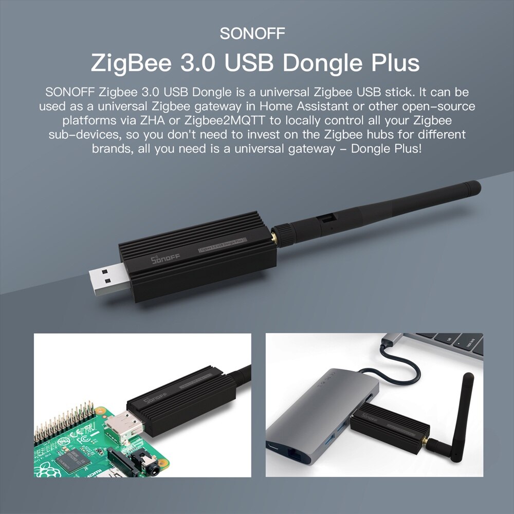 SONOFF – clé USB ZBDongle-P universelle Zigbee Gateway 3.0, Dongle Plus, analyseur, Interface USB, Capture de paquet via ZHA Zigbee 2MQTT