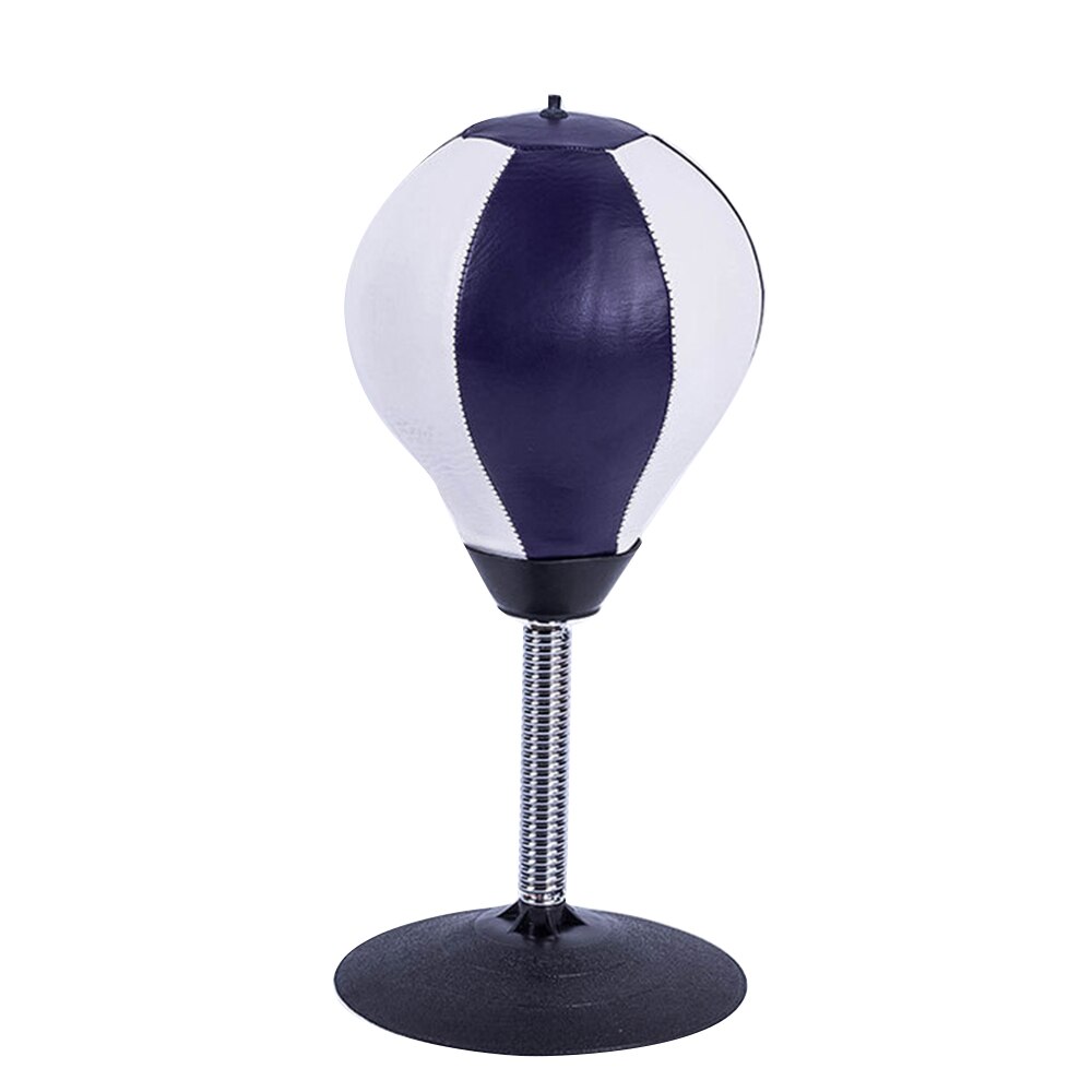Stress Buster Desktop Punching Ball Bag Boxing Punch Relief Pump Speed Freestand: Blue White