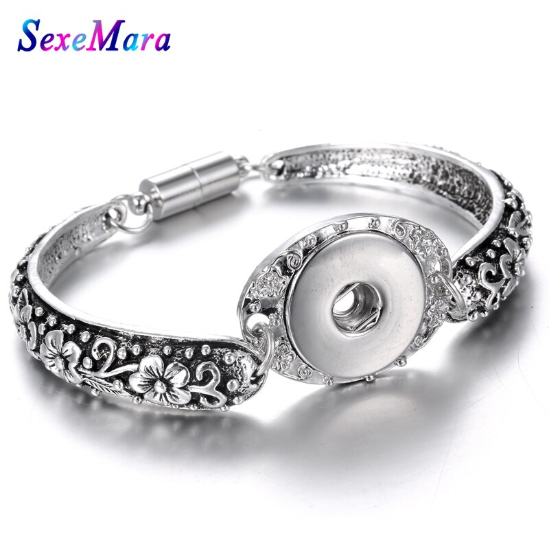 Metalen Drukknoop Armband Bohemian Magneet Snap Armband Horloges Vrouwen 18mm Snap Knoppen Verwisselbare Charm Sieraden: 2