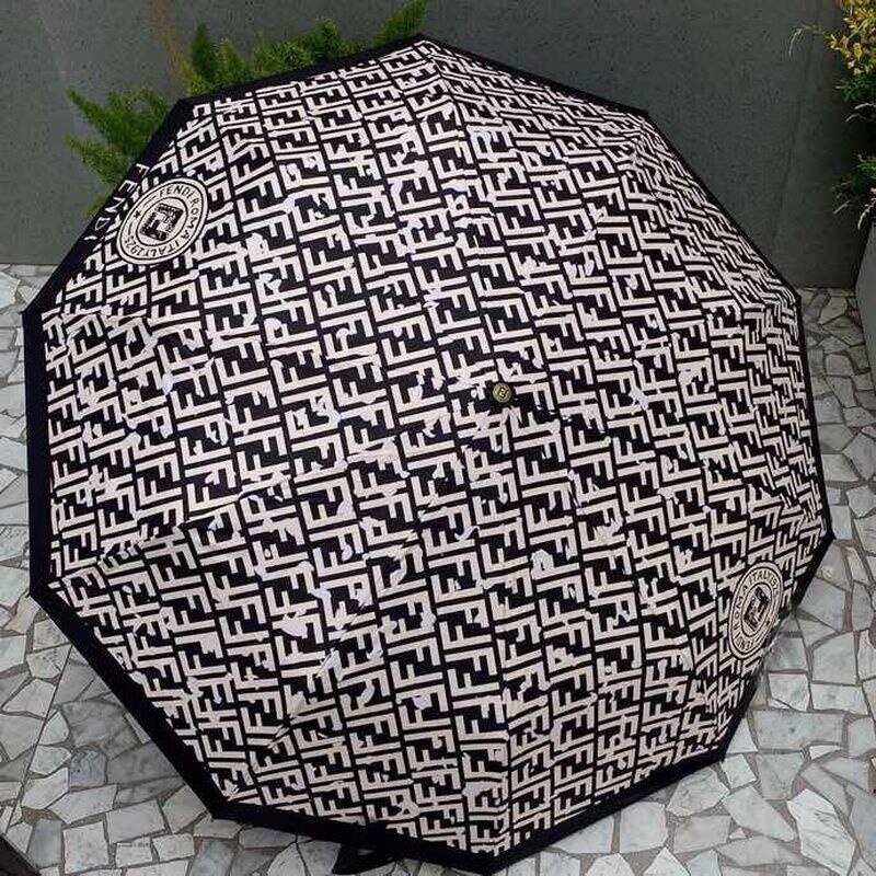 umbrella fully automatic folding umbrella trend umbrella box packaging men's and women's umbrella: Black