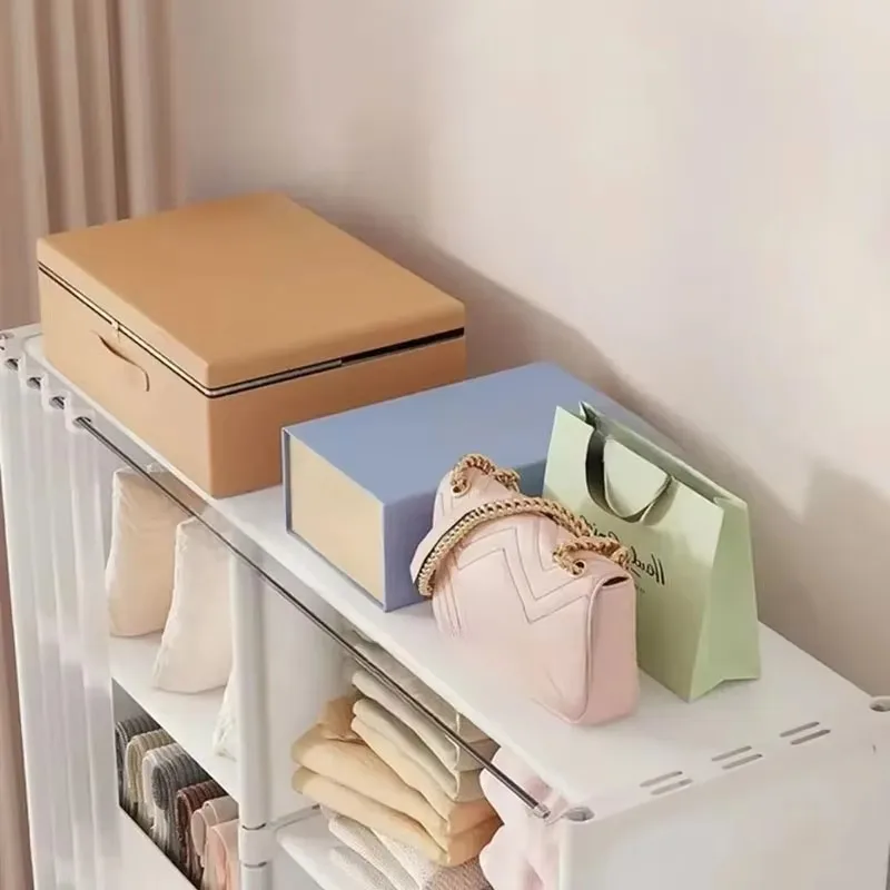 Stofdichte kledingkast met gordijnen Meerlaags opbergrek Open opbergkast met hoge capaciteit Eenvoudige montage Slaapkamermeubilair