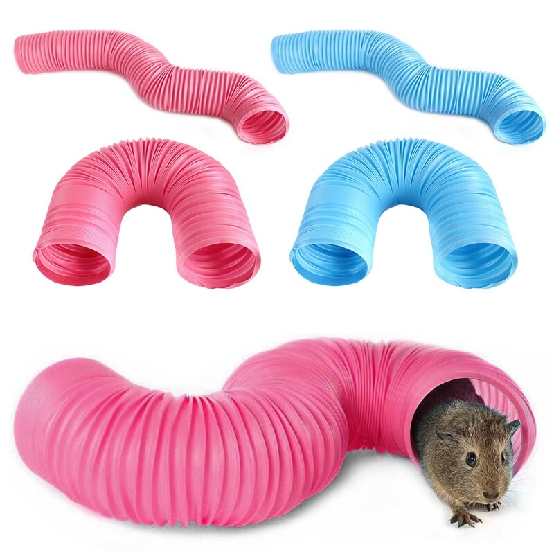 Tunnel de jeu pliable pour petits animaux, furet, cochon d'inde, Hamster, chats, Tubes en daim extensibles, jouet amusant d'intérieur, produits pour animaux de compagnie