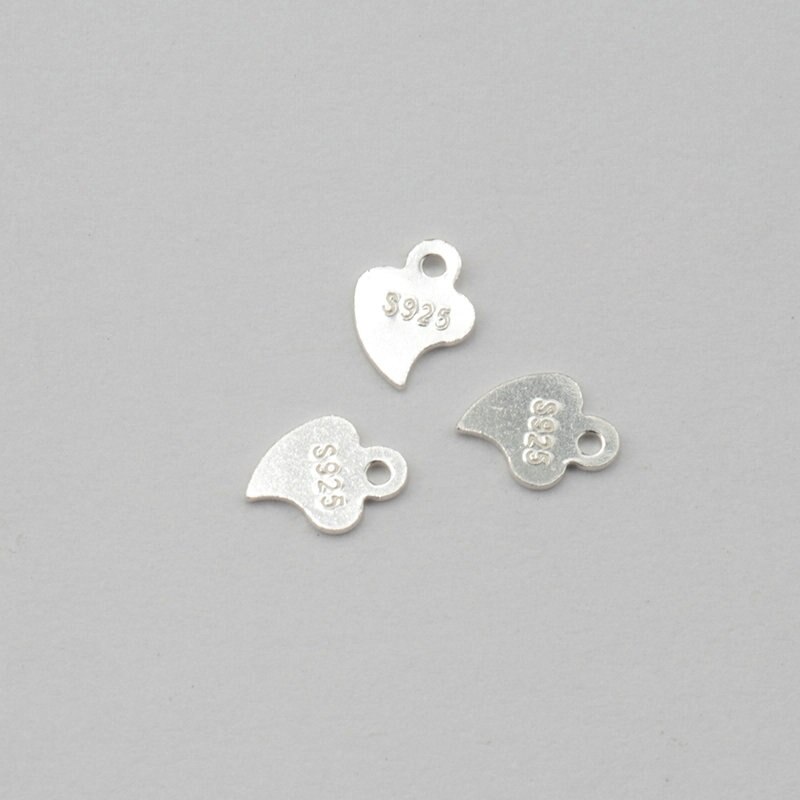 10 stk 925 sterling sølv små kvinder smykker charms vedhæng hjerte vedhæng til smykkefremstilling halskæde armbånd tilbehør: Hjerte -10 stk