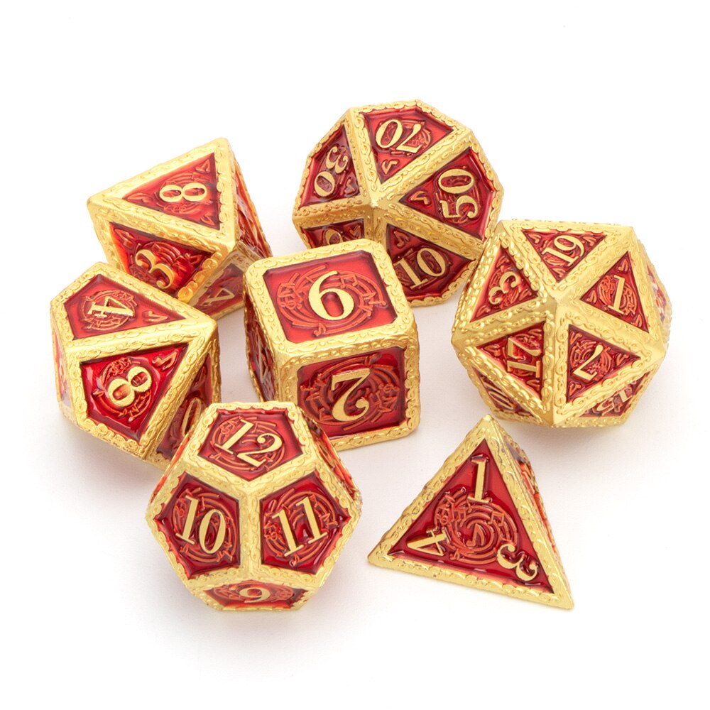 Metalen Dnd Dobbelstenen Set Dungeon En Dragon D &amp; D D + D Dices Set D20 D12 D10 D % d8 D6 D4 Mtg Rpg Veelvlakken Rollenspel Dobbelstenen