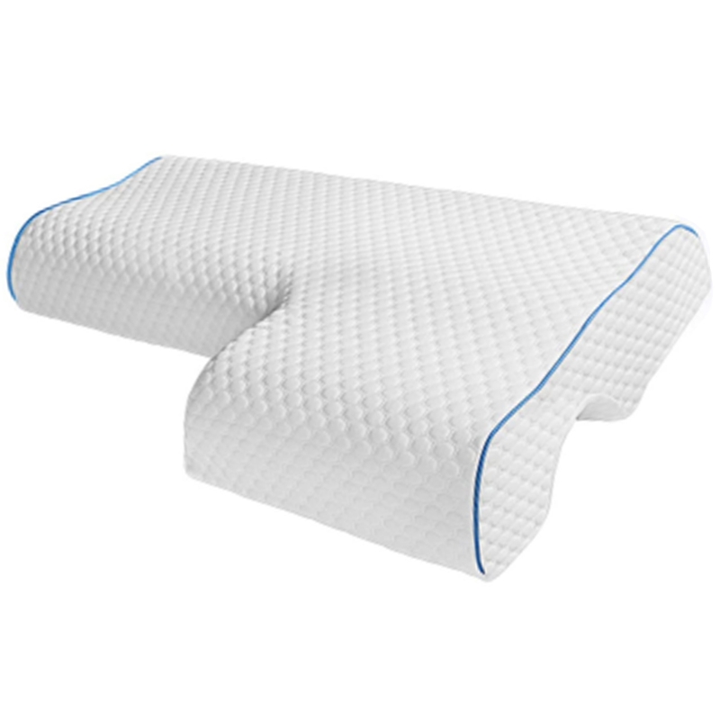 Oreiller de couple avec repose-bras en mousse à mémoire de forme, Anti-pression des mains, soulagement de la douleur au cou, coussin Cervical de couchage arqué