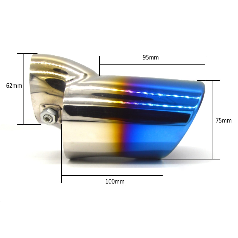 universell biler eksos lyddemper spiss rustfritt stål rør krom listverk modifisert bil bak bakre hale foring tilbehør