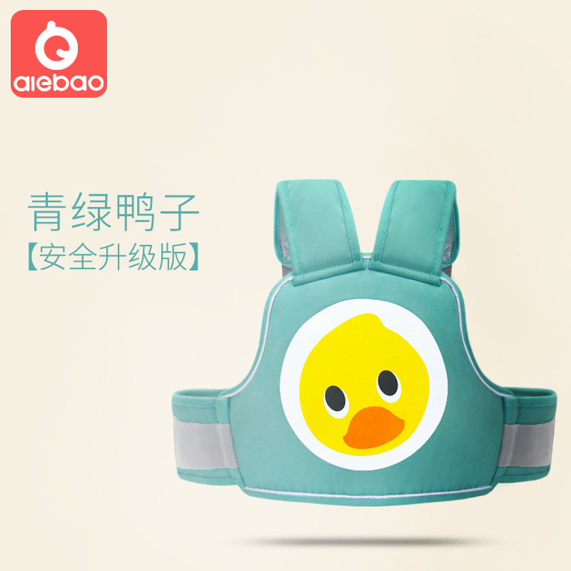 Ceinture de sécurité pour moto pour enfants, protection du dos, gilet réfléchissant, réglable, sangle de transport, harnais: Green Duck