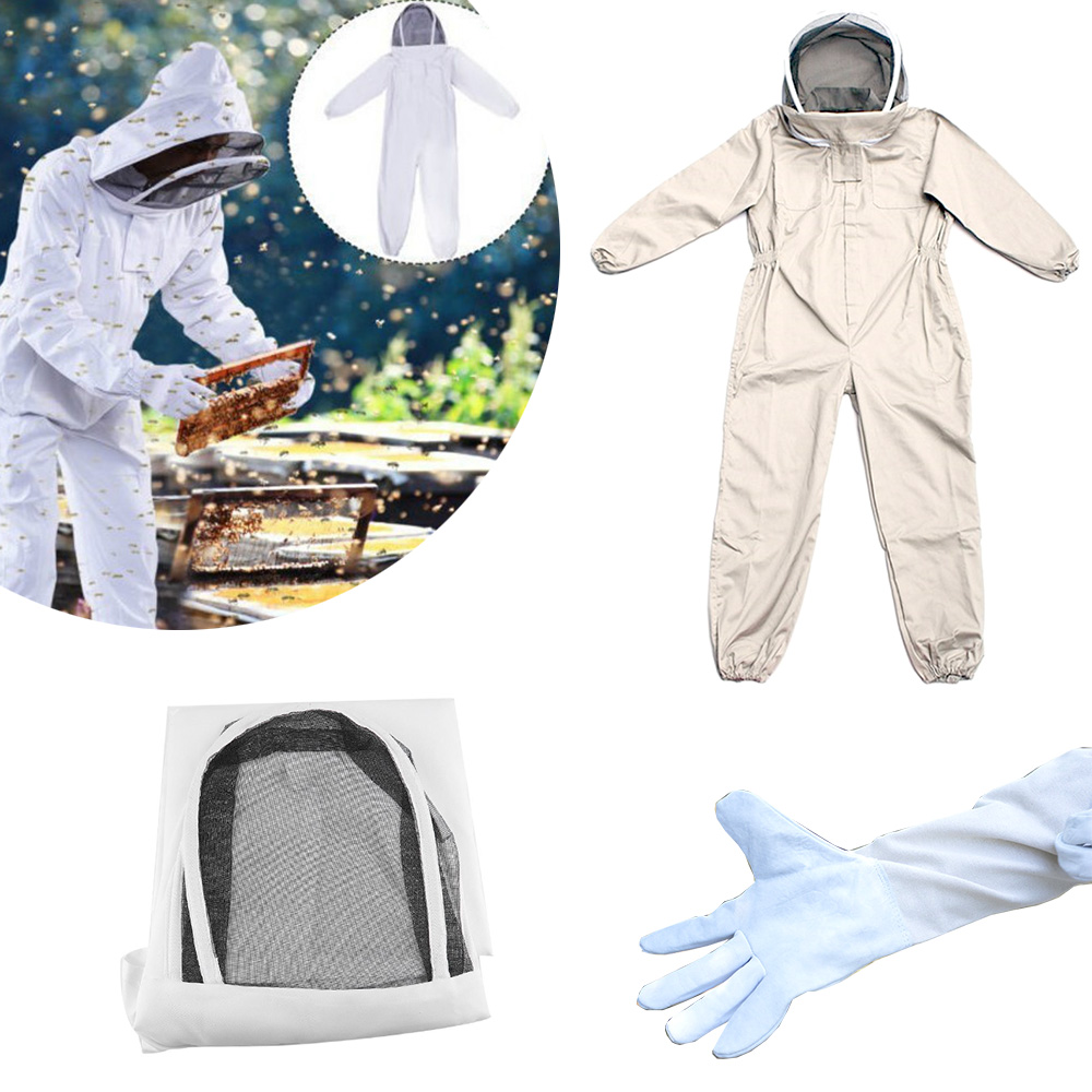 1Pc Verdikking Type Bijenteelt Full Body Beschermende Kleding Sluier Hood Hat Anti-Bee Jas Speciale Bee Pak Apparatuur beekeep Tool