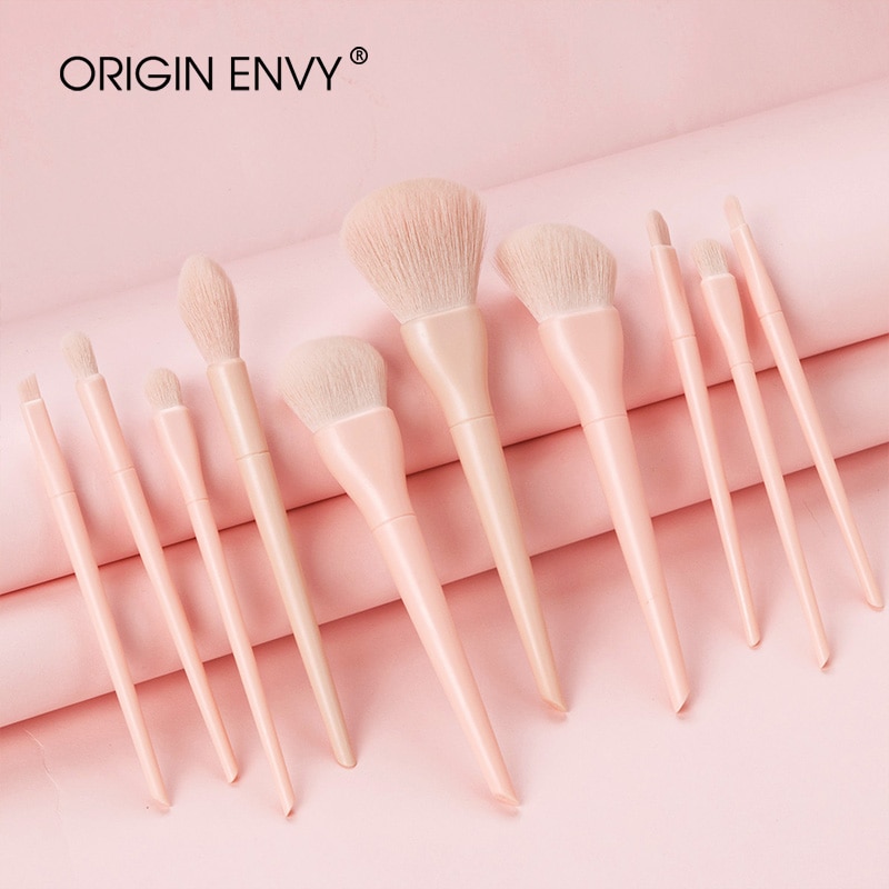 Oorsprong Envy 10 Stuks Candy Kleur Professionele Make-Up Borstel Set Borstel Cosmetische Oogschaduw Borstel Foundation Brush Beauty Tools Zachte