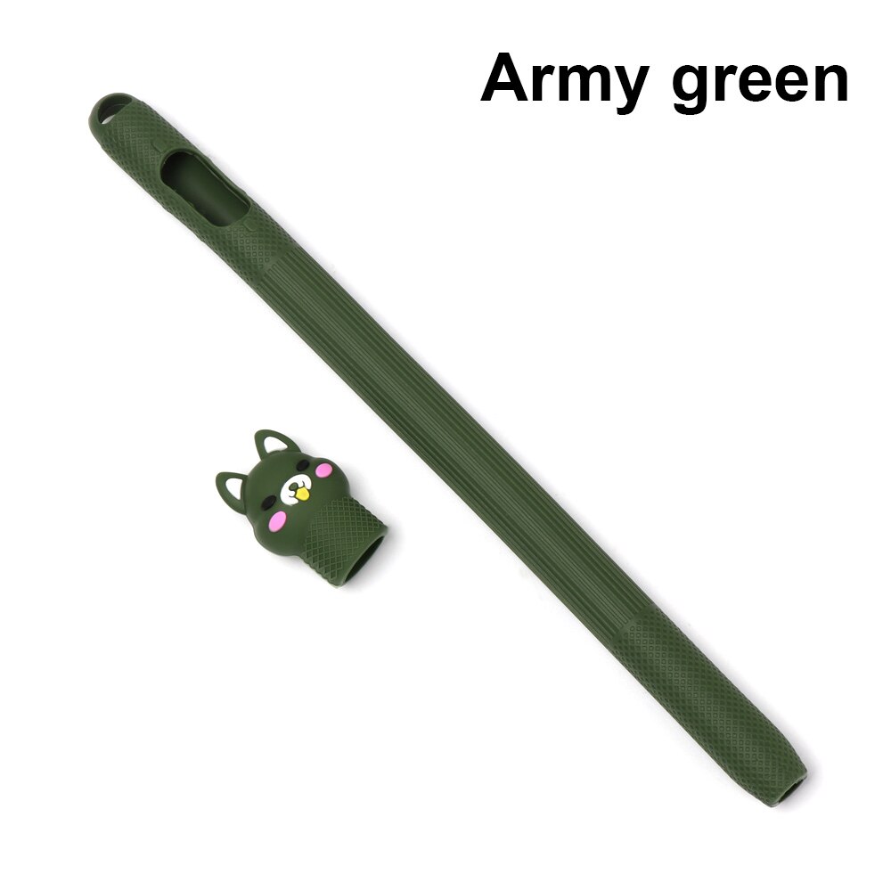 Für Apple Bleistift Fall Cartoon Bär Weiche Silikon Halter Stylus Stift Abdeckung Kompatibel Für Ipad Tablet Touch Stift Schutzhülle: army green 7