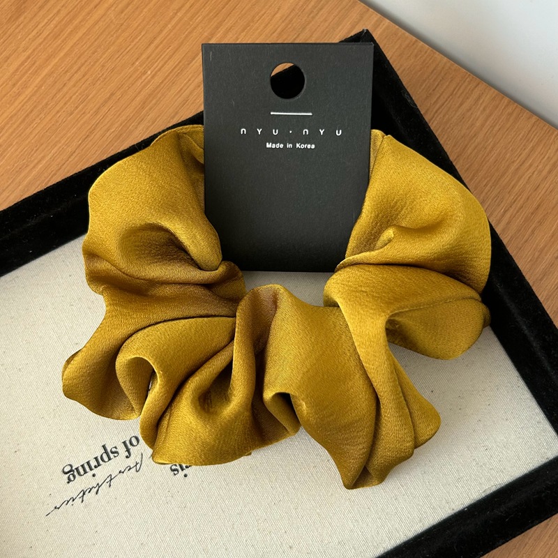 Coleteros de satén Retro de Corea para mujer, bandas de goma elásticas para el cabello grandes, lazos para el cabello de seda para niñas, diademas negras, accesorios para el cabello: Rosa