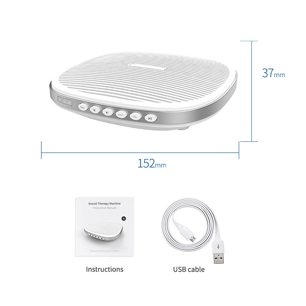 20 Soothing White Noise Machine Sounds Desktop Ultrathin Baby Sleep Machine Sleep Sound Machine 30/60/90min Volume Adjustable