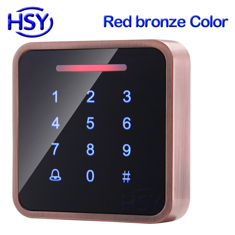 HSY Touch Toetsenbord RFID Keypad Standalone Toegang Controller 125 Khz EM Proximity Card Entry Lock Deur Control System: S261 Red Bronze