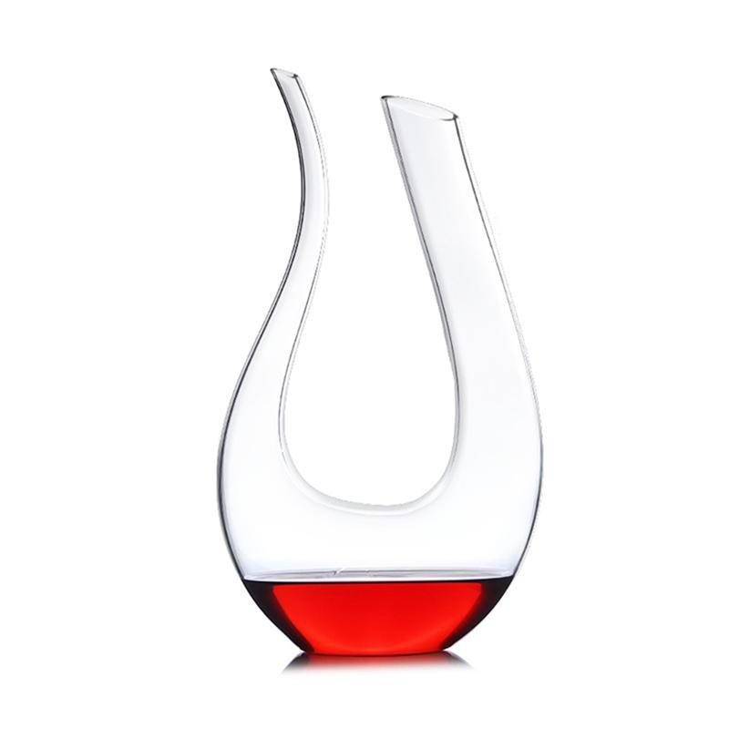U-vorm Loodvrij Premium Crystal Glas Wijn Karaf Crystal Clear Wijn Beluchter Glas Wijn Decanter Grade B (1300-1500Ml)