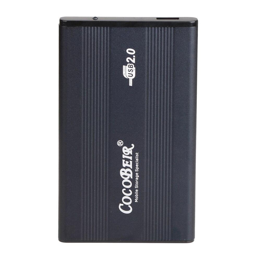 1pc Hard Driver Enclosure Black Aluminum-Magnesium Alloy USB 2.0 External