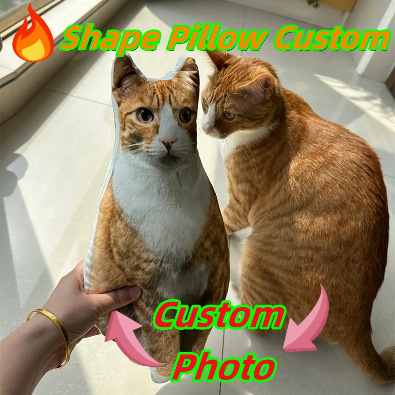 Personalización de foto, almohada fea DIY para un amigo o mascota, divertida funda de almohada personalizada para perro, gira el gato en almohada, almohadas 3D personalizadas