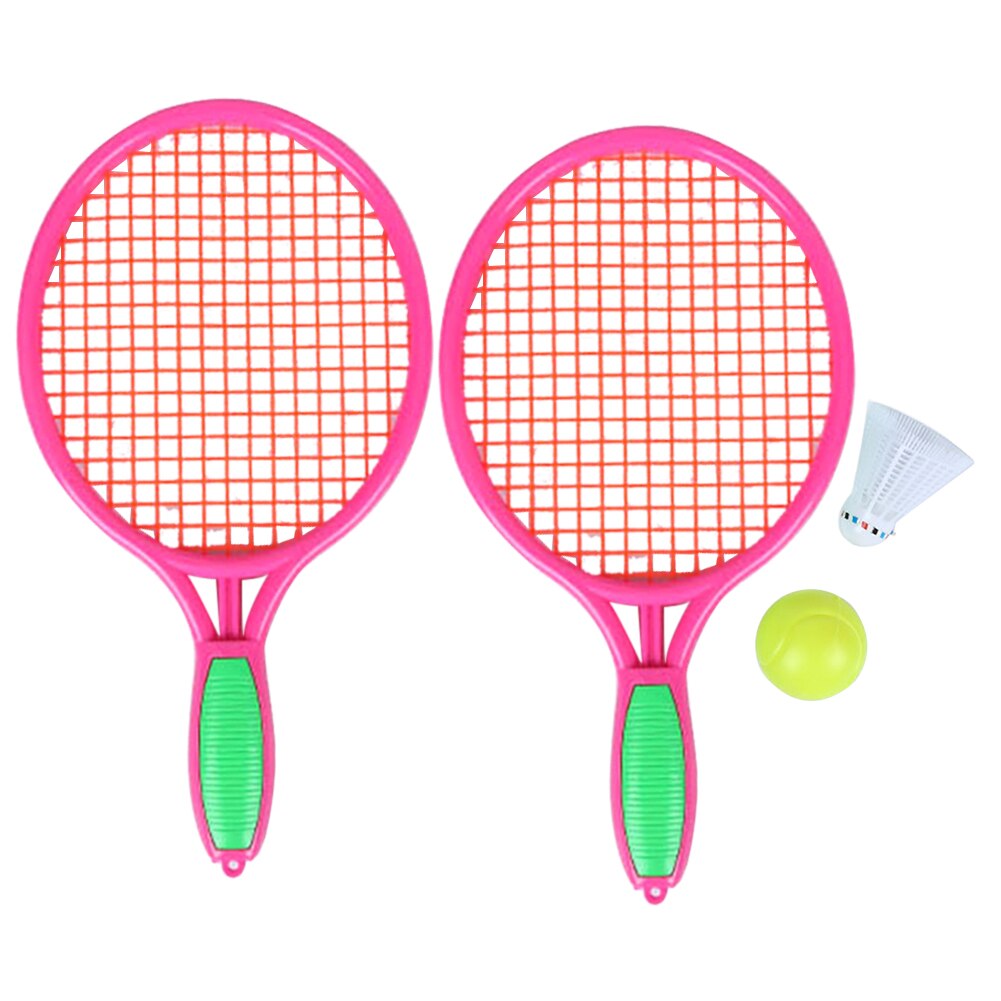 With Badminton Ball Interactive Playing Fitness Equipment Tennis Racket Toy Kids Physical Flexibility Outdoor Sports: Pink