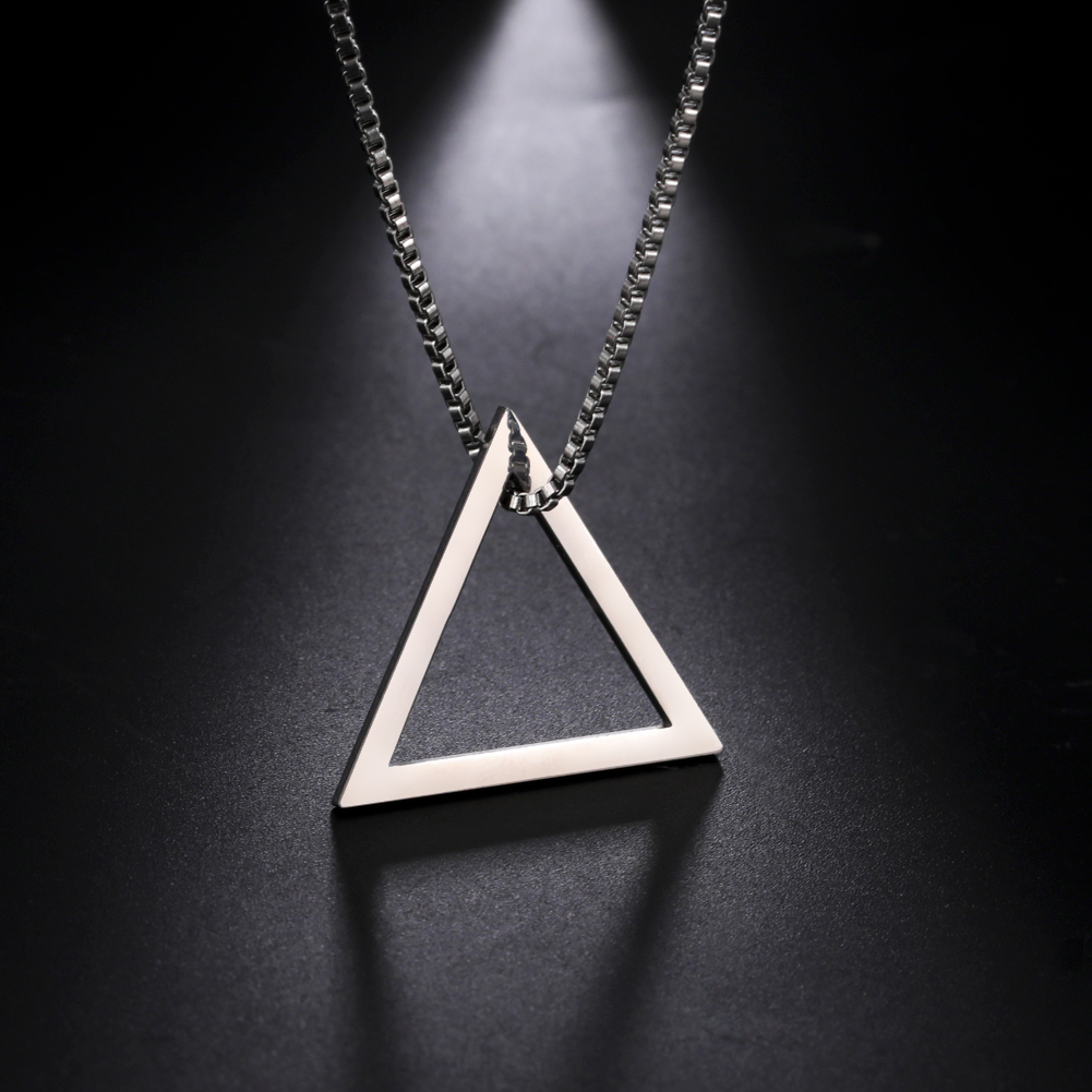 Dreamtimes-collar con colgante de triángulo invertido, cadena geométrica de acero inoxidable, ropa de calle, joyería de Hip hop para hombre