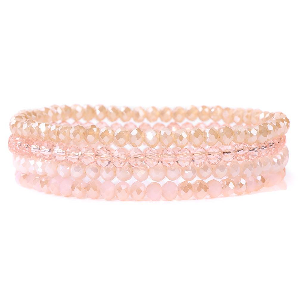 4 Uds. Pulseras de cristal brillantes para mujeres y hombres, pulsera de cuentas de cristal de serie colorida con etiqueta de deseos para el mejor amigo, de joyería