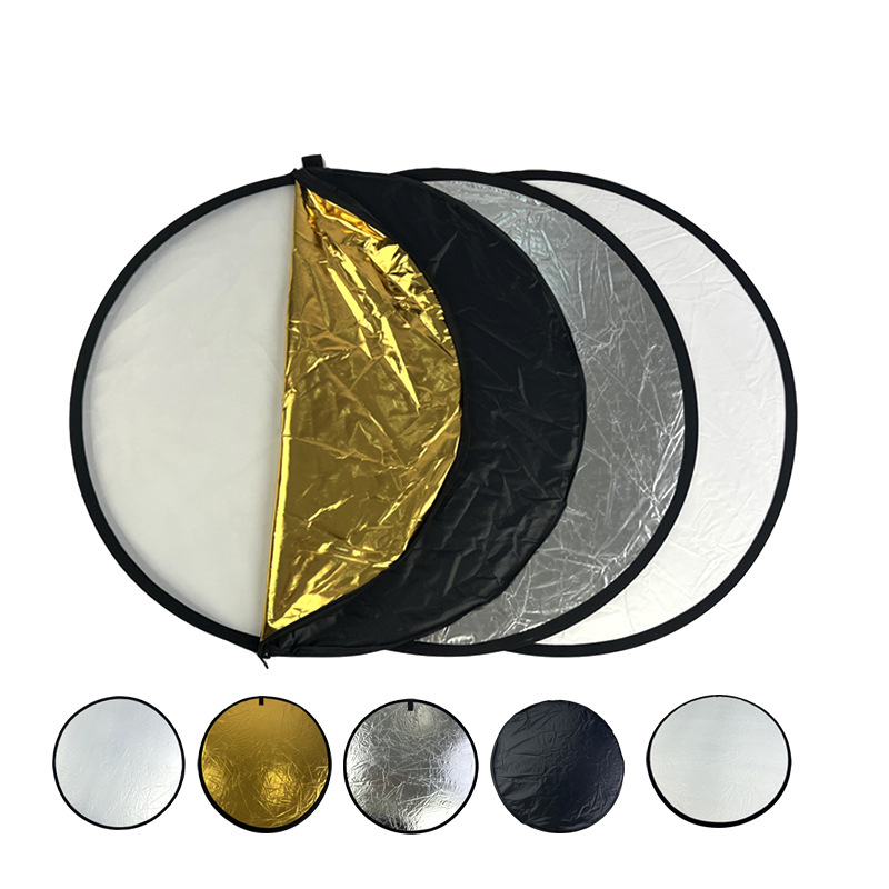 Fotografie reflectorset, 5-in-1 stijl, buitenfoto live verlichting, optioneel 60/80/110cm, draagbaar en opvouwbaar