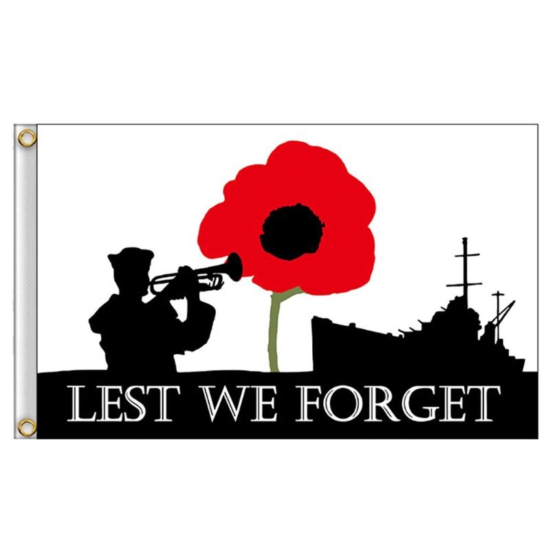 Lest We Forget Flag Centenary Remembrance Day Patriotic Memorial Banner for Boat