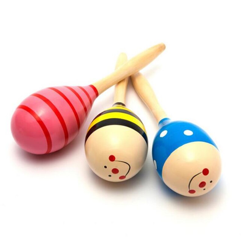 2 pc mini træbold børnelegetøj percussion musikinstrumenter sandhammer