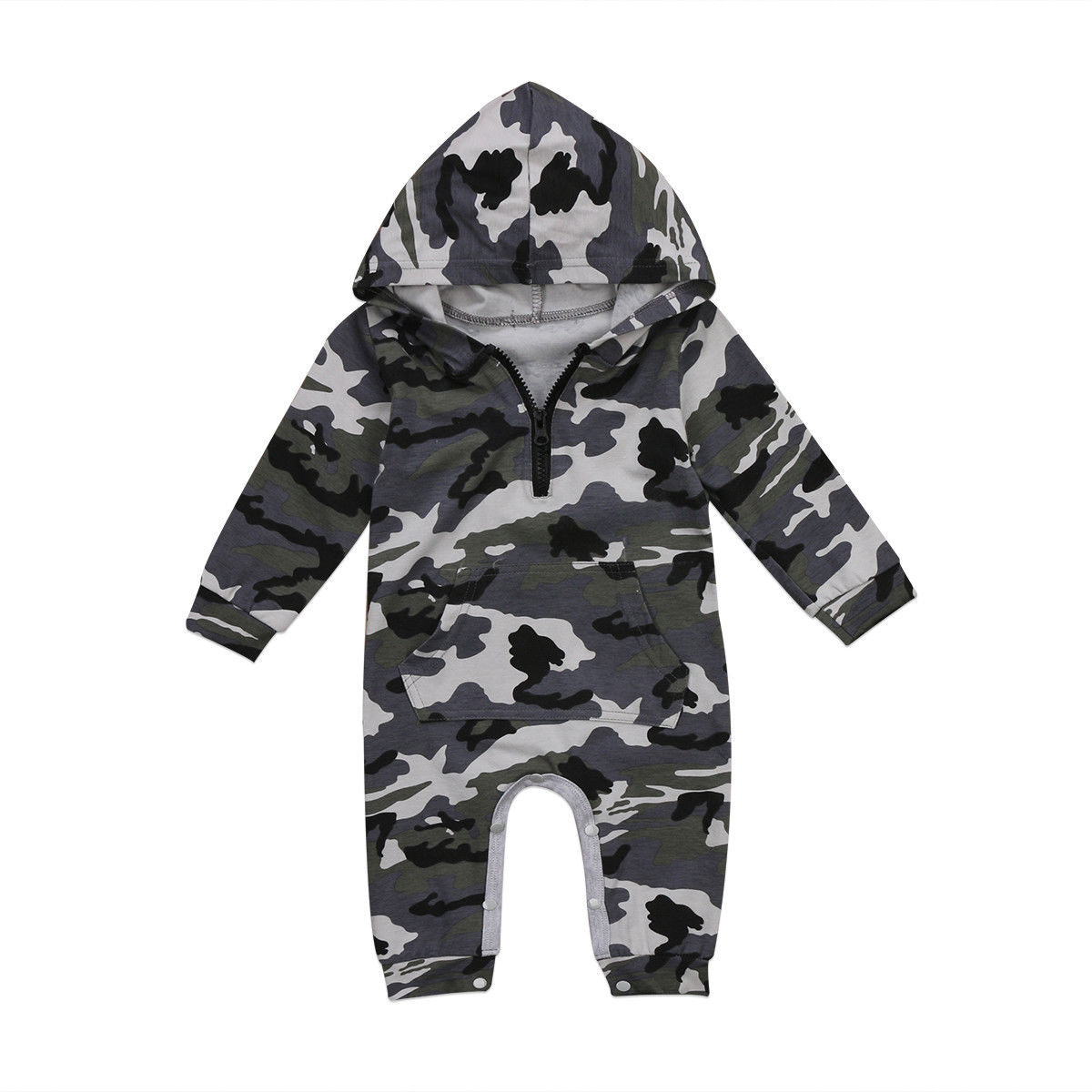 Infant Baby Boy Hooded Camouflage Romper Newborn Baby Camo Long Sleeve Romper Warm Spring Autumn Jumpsuit Outfit Boys 0-24M