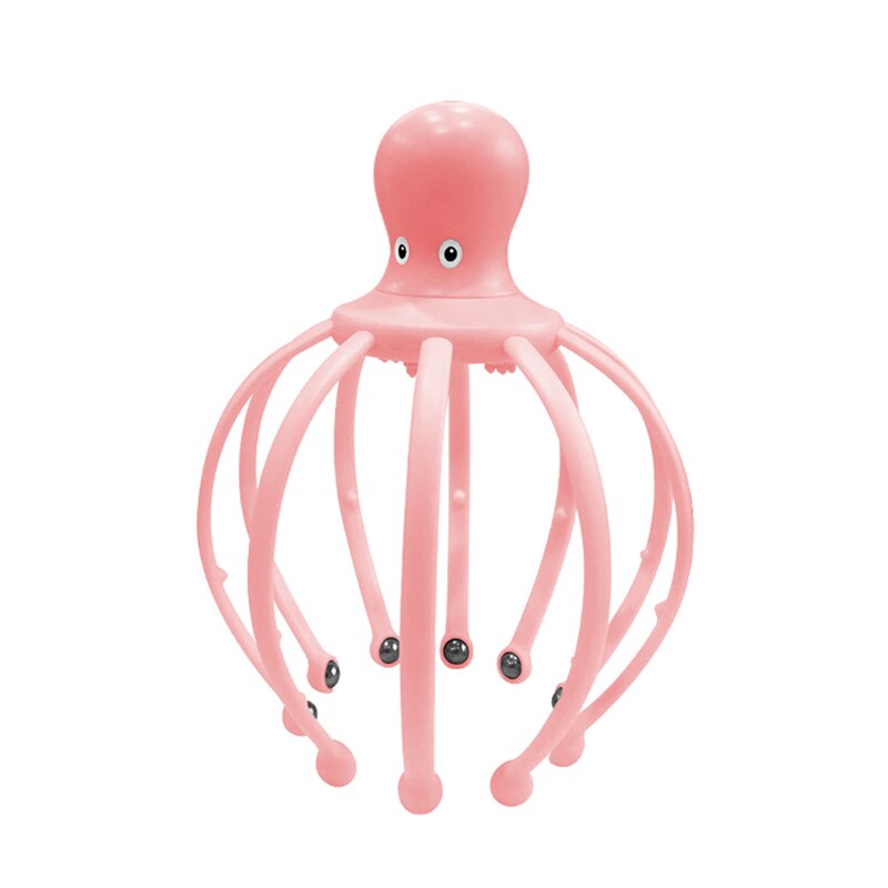 Masajeador eléctrico con forma de pulpo, vibrador, 1 cabezal de pc, 10 garras, para el cuidado de la salud, masaje y relajación: 1pc pink
