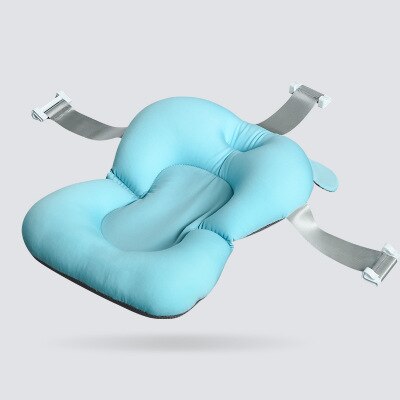 Red de baño para bebés recién nacido bañera bolsillo de red antideslizante alfombra de baño Baño neto bebé ducha rack puede sentarse y mentira suspendido 3D mat: Mat blue