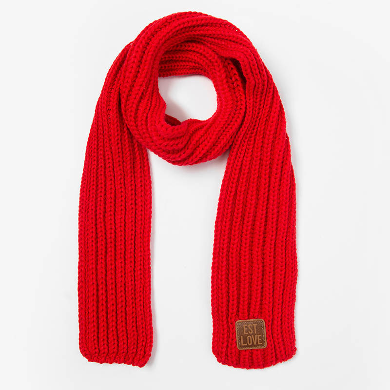 garçons filles hiver écharpe enfants pompon bébé écharpe cou plus écharpes tricot laine foulard: Rouge