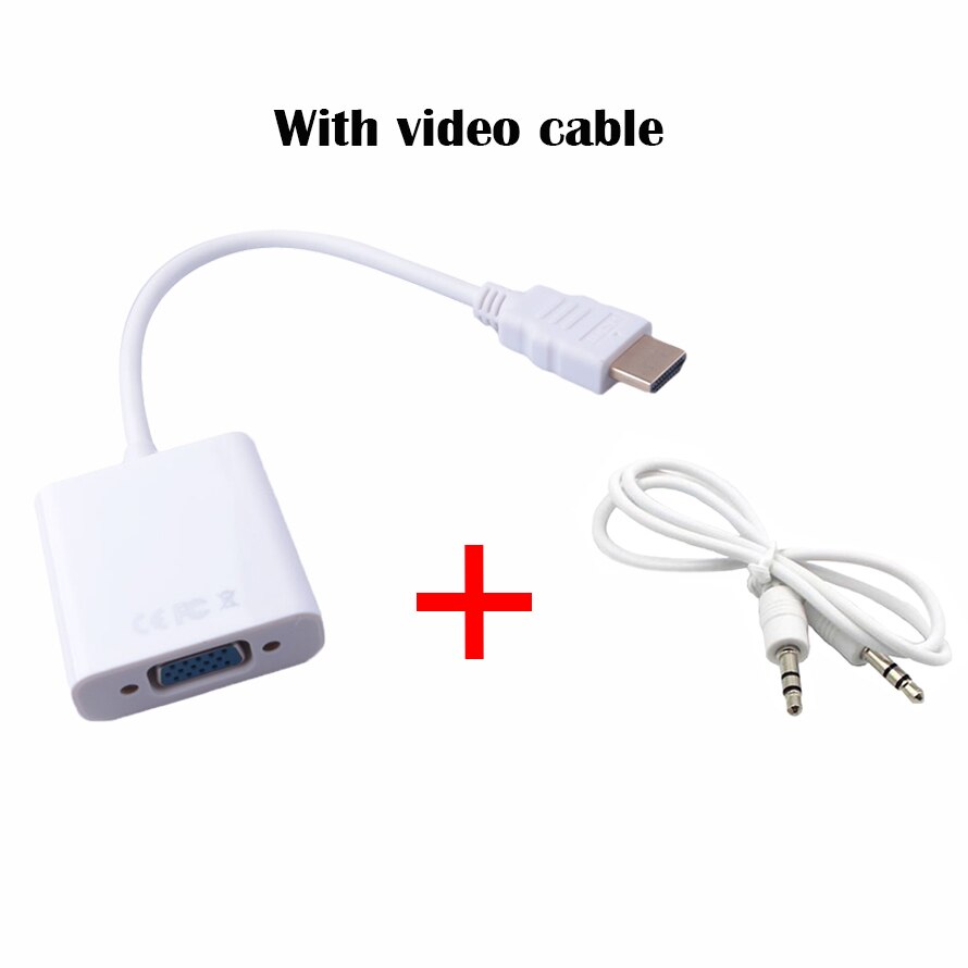 HDMI Male to VGA Female adapter with aduio cable HDMI splitter to VGA converter Digital Analog HD 1080p For PC Laptop Tablet: W-Video Cable
