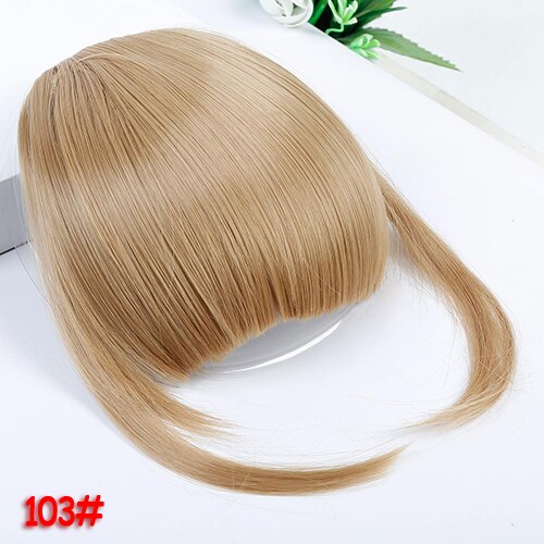 Aosi paryk pandehår clip in hair extensions front pæn pande pandehår i ét stykke lige hår med højtemperatur syntetisk fiber hår: #26