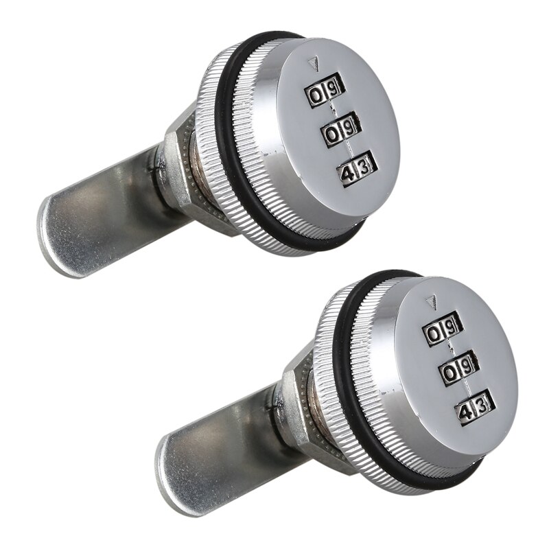 2X Alloy Code Combination Cam lock Keyless Post Mail Box Cabinet RV 3 Dial silver: Default Title