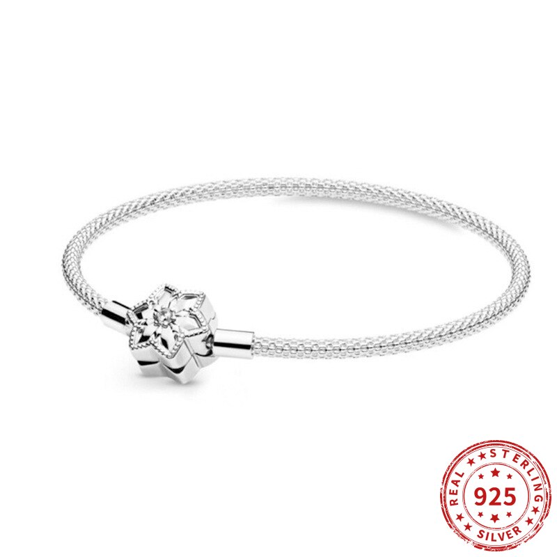 Vero bracciale in argento Sterling 925 con pavé di fiori Vintage CZ bracciale rigido adatto pandoa Charm Trendy Women Jewelry 2021