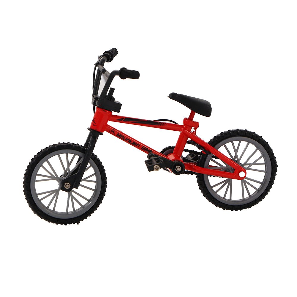 1 Pcs Finger bmx Bike Toys for Boys Mini Bike With Brake Rope Alloy bmx Functional Mountain Bicycle Model Toys for Children: red mountain bike