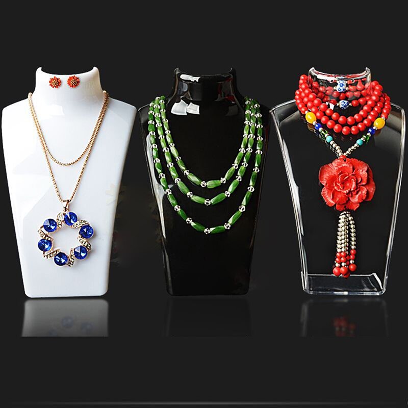 Sieradenhouder Witte Ketting Buste Display 3D Sieraden Ketting Organizer Mannequin Model Display Stand Houder Ketting Display Buste for Show Sieraden display (Size : L