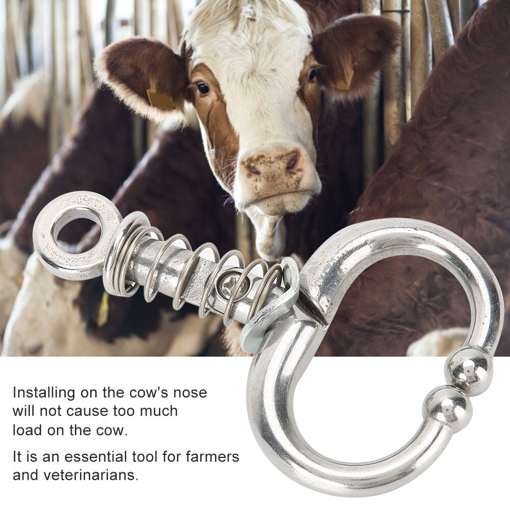 Fjädertyp tjur ko nos tång boskap nos ring djur utrustning tillbehör (fjäder typ ko nos ring)