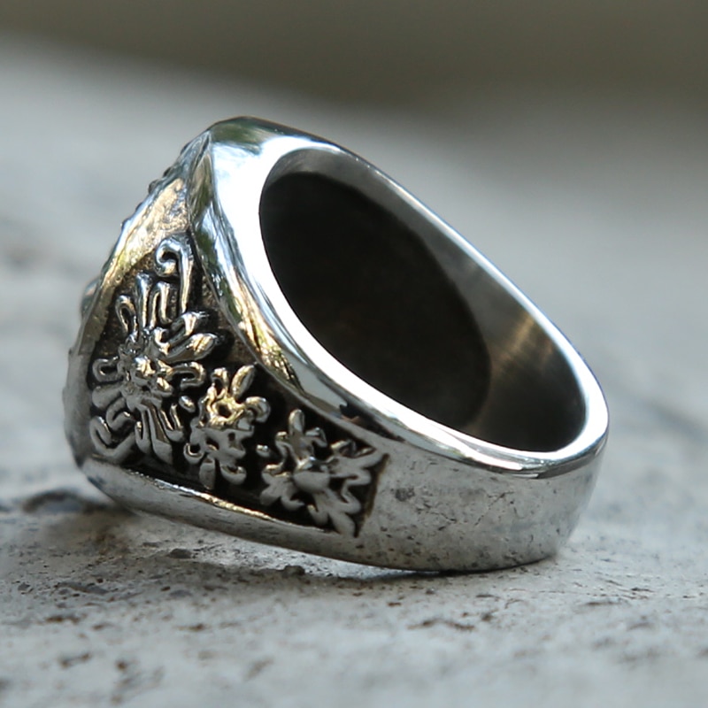 Anillo de acero inoxidable estilo Hip Hop para hombre y niño, sortija de oro y plata con de El Rey León, estilo Punk, Animal, para hombre y niño